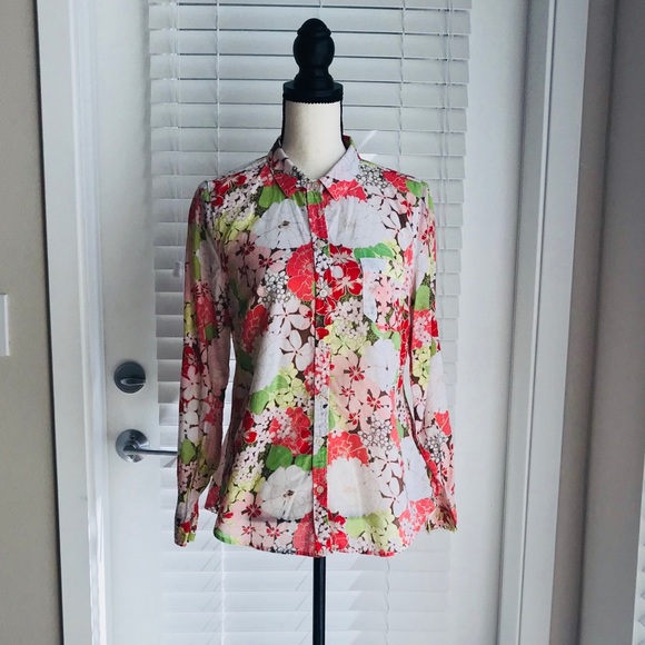 Old Navy Tops - Old Navy Floral Cotton Button-Down Shirt